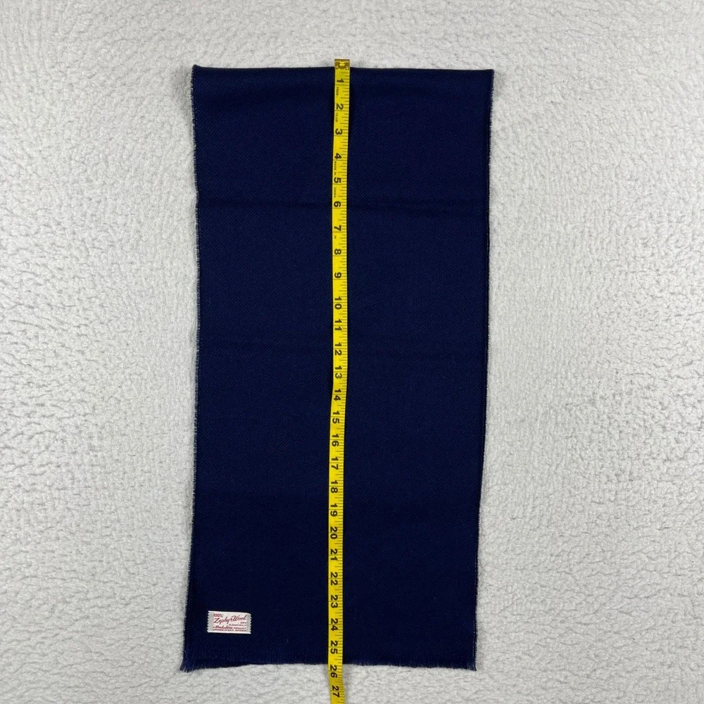Horkshire Scarf Unisex OS Navy Blue 100% Zephyr Wool Loomed‎ USA Vintage Classic